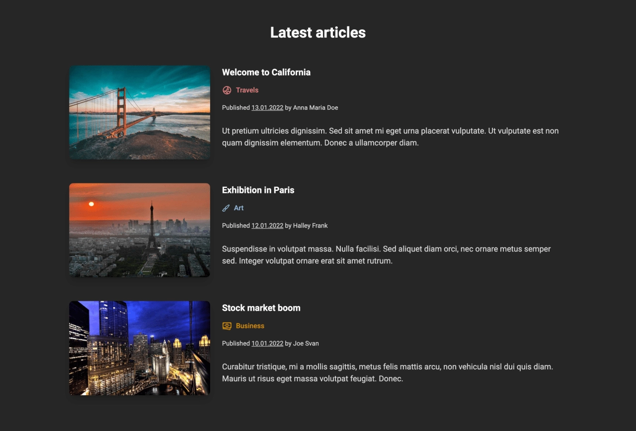 News Design Block Dark v.5